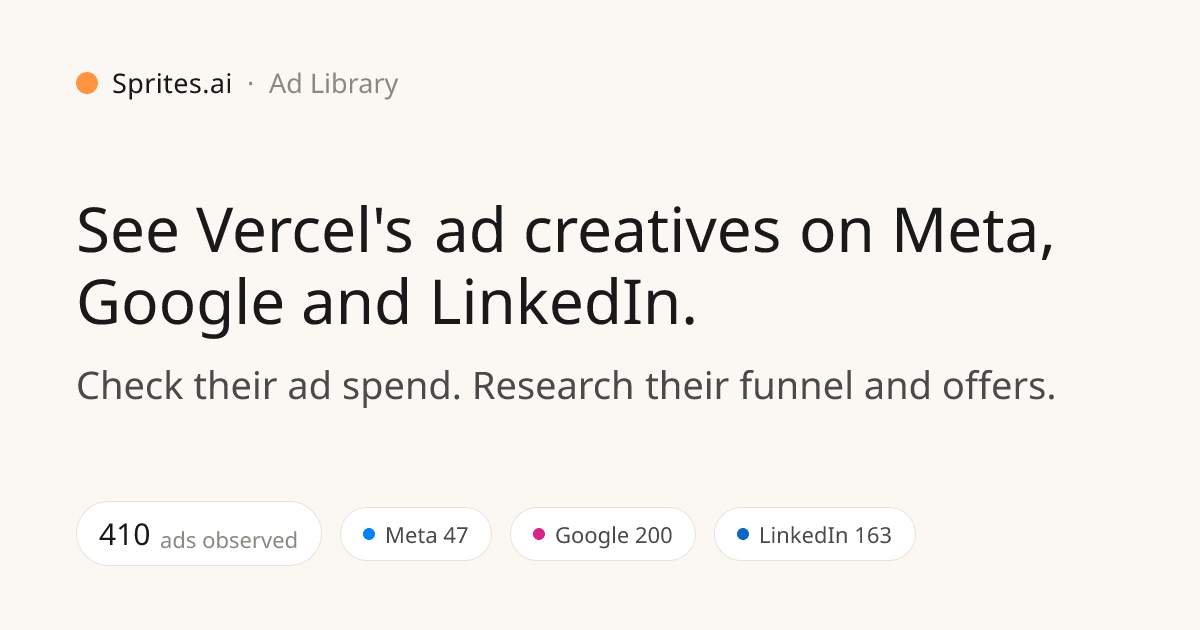 Vercel Ads Library: Live Ads, Campaigns & Creative Examples | Sprites